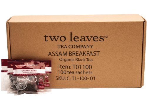Two Leaves and a Bud Organic Assam Black Tea, 100-Count