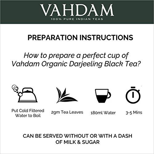 Organic  Darjeeling  Tea Leaves  from the Himalayas (225 Cups), 2016  Prime Season Season Harvest , 100% Certified Pure Unblended Darjeeling Black Tea, Loose Leaf Tea, 16-Ounce Bag
