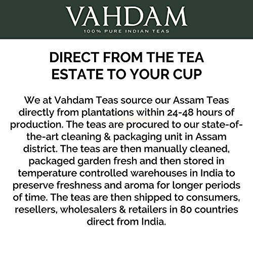 Assam Black Tea Leaves from India (225 Cups), 2016 Second Flush Season Harvest​ Loose Leaf Tea​, World’s Best Black Te​a Full Leaf​, ​Ftgfop1, ​Rich & Malty Loose Leaf Tea, 16 Ounce Bag