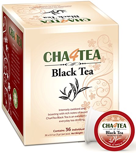 Cha4TEA K-Cup Premium Natural Black Tea, 36-Count Keurig K Cups