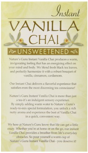 Nature’s Guru Chai Unsweetened Drink Mix, Vanilla, 10 Count (Pack of 8)