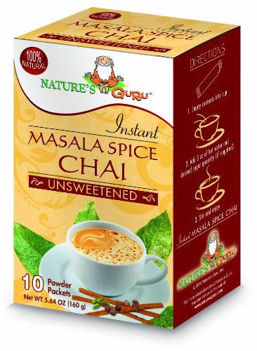 Nature’s Guru Instant Masala Spice Chai Unsweetened, 10-count (Pack of 4)