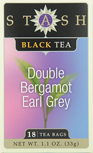 Stash Tea Double Bergamot Earl Grey Tea, 18 Count Tea Bags in Foil (Pack of 6)